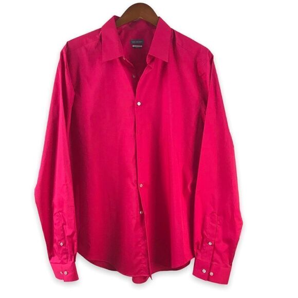 Van Heusen Extreme Color fuchsia long sleeve button down shirt size XL - Picture 1 of 6